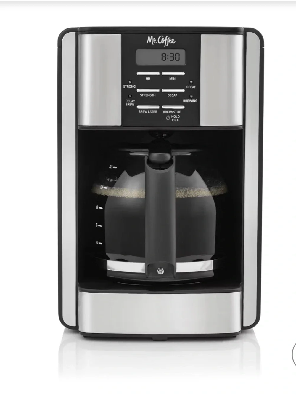 Mr. Coffee Black 3 Way to Brew, Stainless 12-Cup Programmable Coffee Maker
